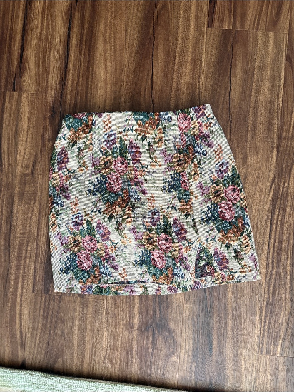 wild fable Floral Textured Mini Skirt - Pink, Green, Brown - Picture 1 of 3